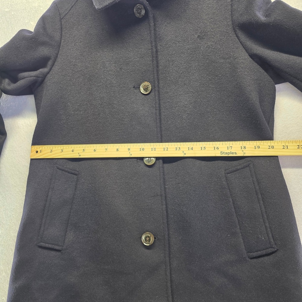 Lauren Ralph Lauren sz‎ 8 Aline Wool Blend Removable Hood Coat Regal Navy Blue - Picture 12 of 14